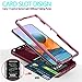 Xiaomi Redmi Note 10 Pro/Pro MAX Case With 3 Pcs Tempered Glass Screen Protector, Built-in Ring Stand Kickstand, Camera Cover - Hard PC Soft TPU Defender Full Body Armor - Wine