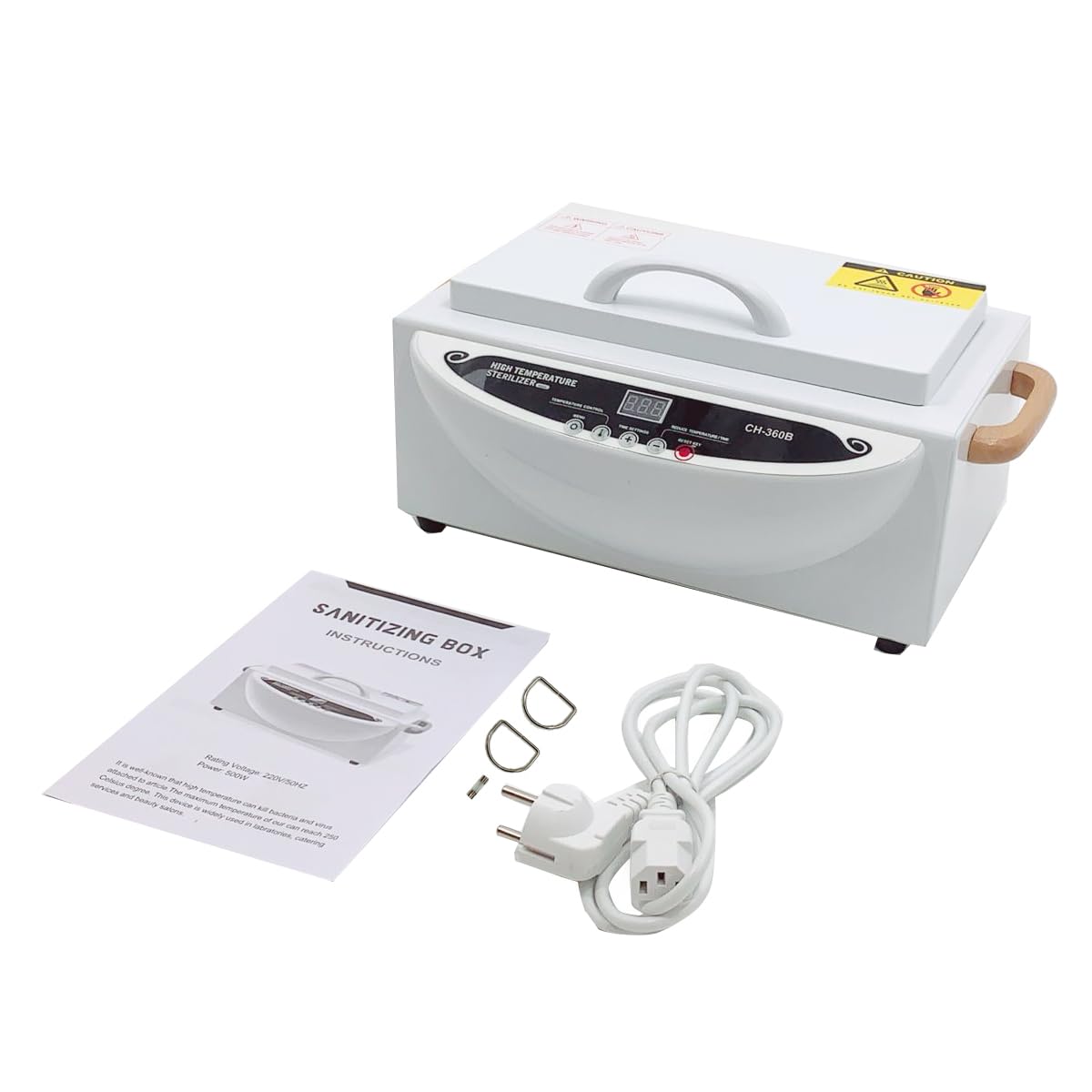Stérilisateur à air chaud 500 W - 220 °C - Haute température - Chaleur sèche - Stérilisateur d'ongles avec minuterie - Pour cosmétiques, salon de pédicure, salon de coiffure