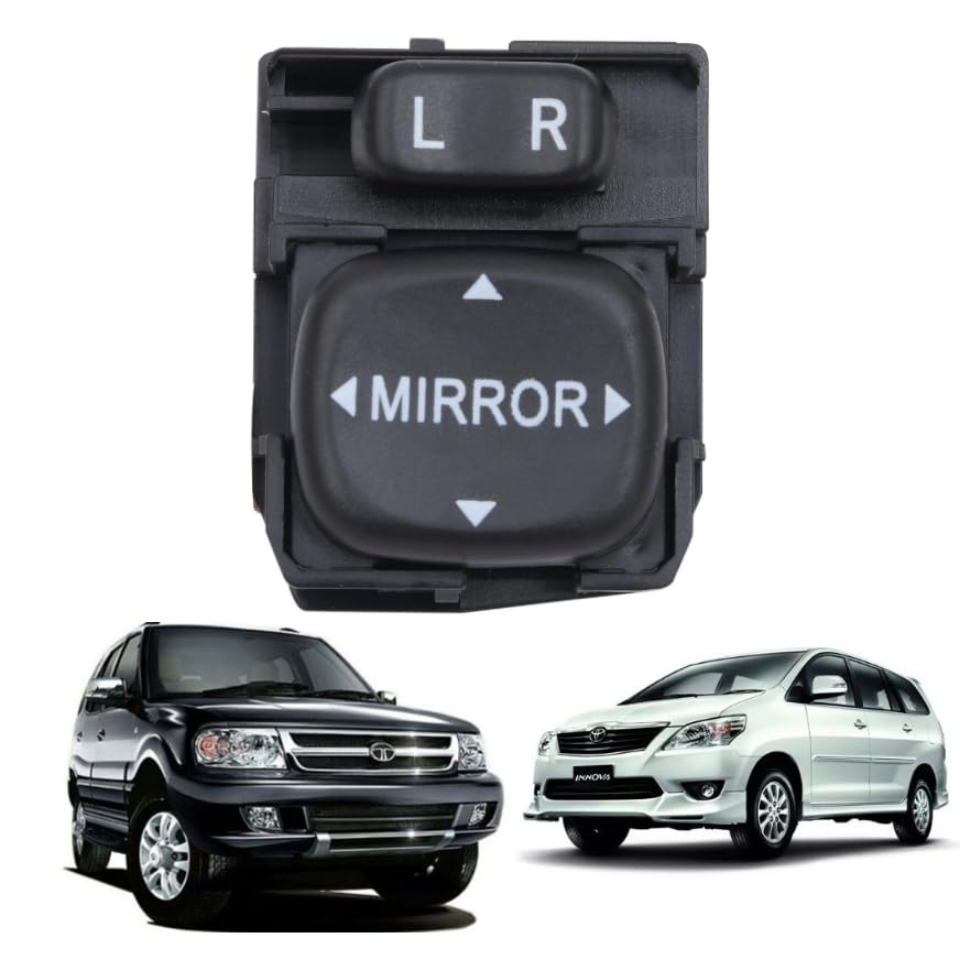 Generic Auto Vortex Front Right Power Window Mirror Switch for Tata Safari & Innova (7pin) - Push Button Actuator, Black-image-6