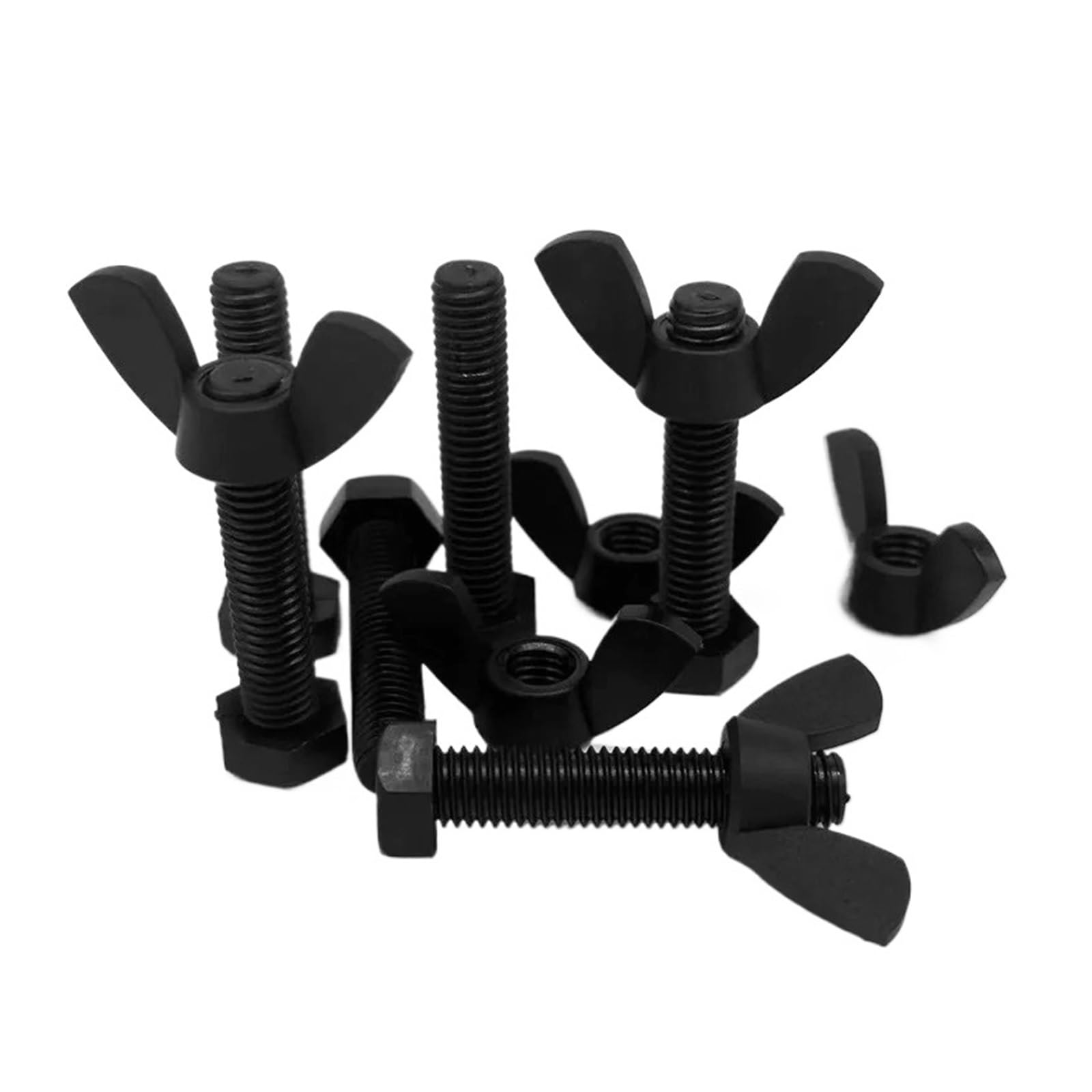 Idomin M3 M4 M5 M6 M8 M10 M12 White Nylon External Hexagonal Screws Bolt Wing Nut Combination Set Insulated Plastic Outer Hex Bolts(M6x20mm-10sets)