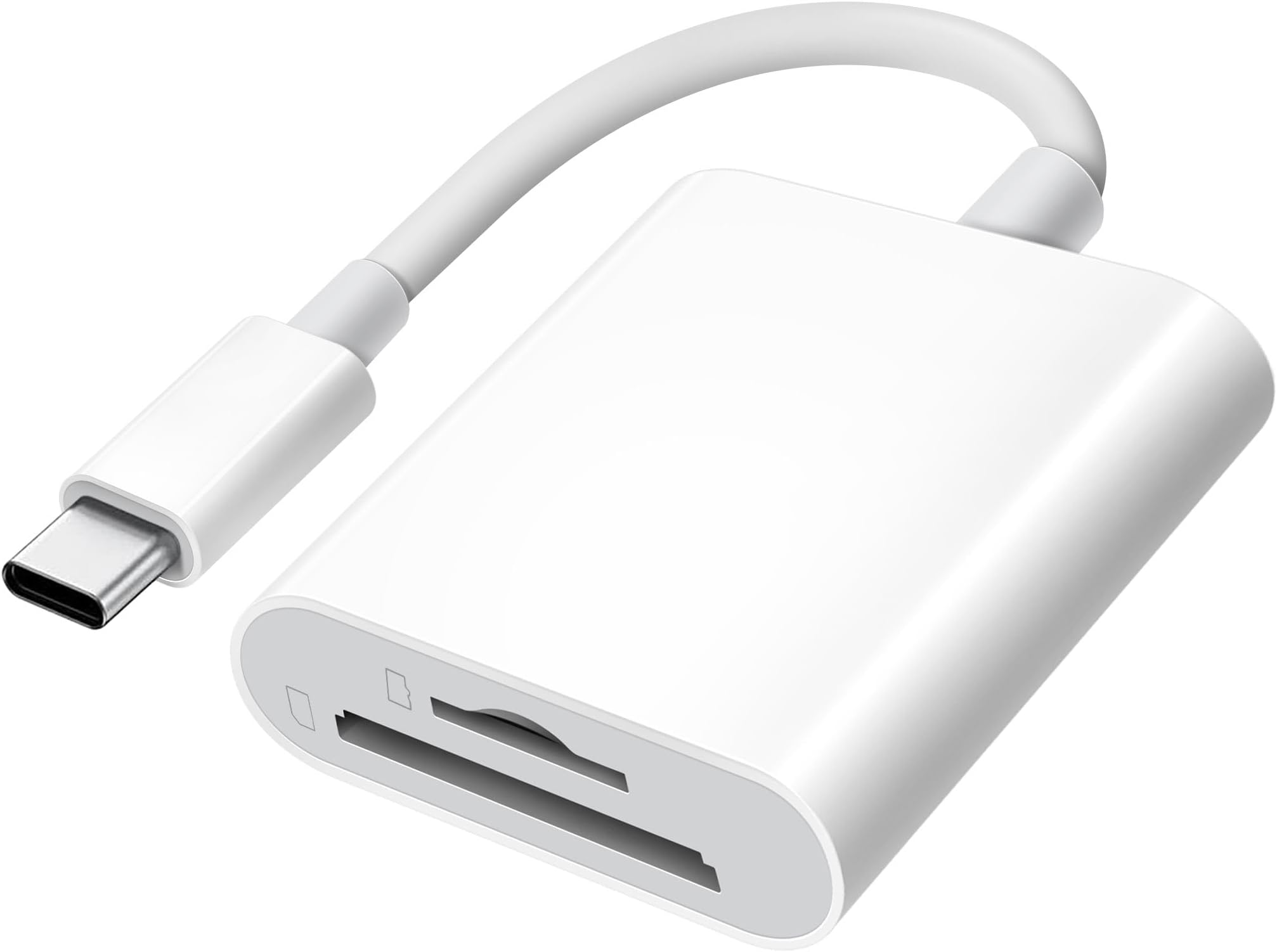 USB C SD Card Reader for iPhone 15/iPad/MacBook/iMac, xdgeLoad Dual Card Slot Type C Reader Supports SD and Micro SD Memory Card Adapter, Trail Camera Viewer Plug and Play - 2 Port
