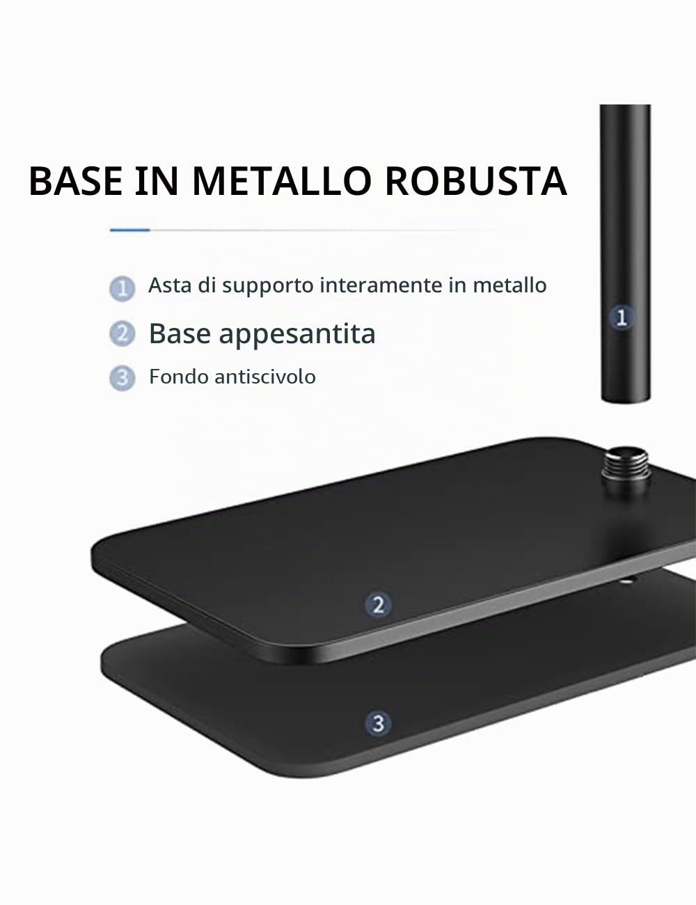Supporto per proiettore, supporto per proiettore, girevole a 360°, regolabile in altezza, a forma di L, supporto da pavimento nascosto, compatibile con XGIMI Nebula, VANKYO, Jinhoo, AuKing