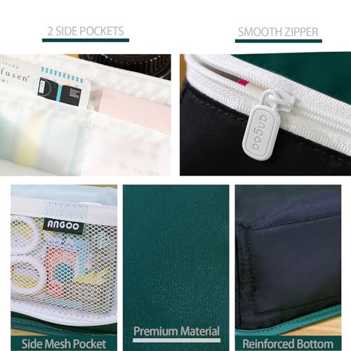 Image of Pencil Case Large Capacity Pencil Pouch Pen Bag with Big Compartment, Foldable Pencil Bags with Zipper Pencil Pouch, Student Pencil Case Stationery Bag for Girls and Boys Teen Adults Women Men (Green)