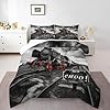 Retro Kids Comforter Set - Full Size, Black & Red Train Car Bedding Set - Vintage 3D Train Duvet Insert, 2 Pillowcases #5