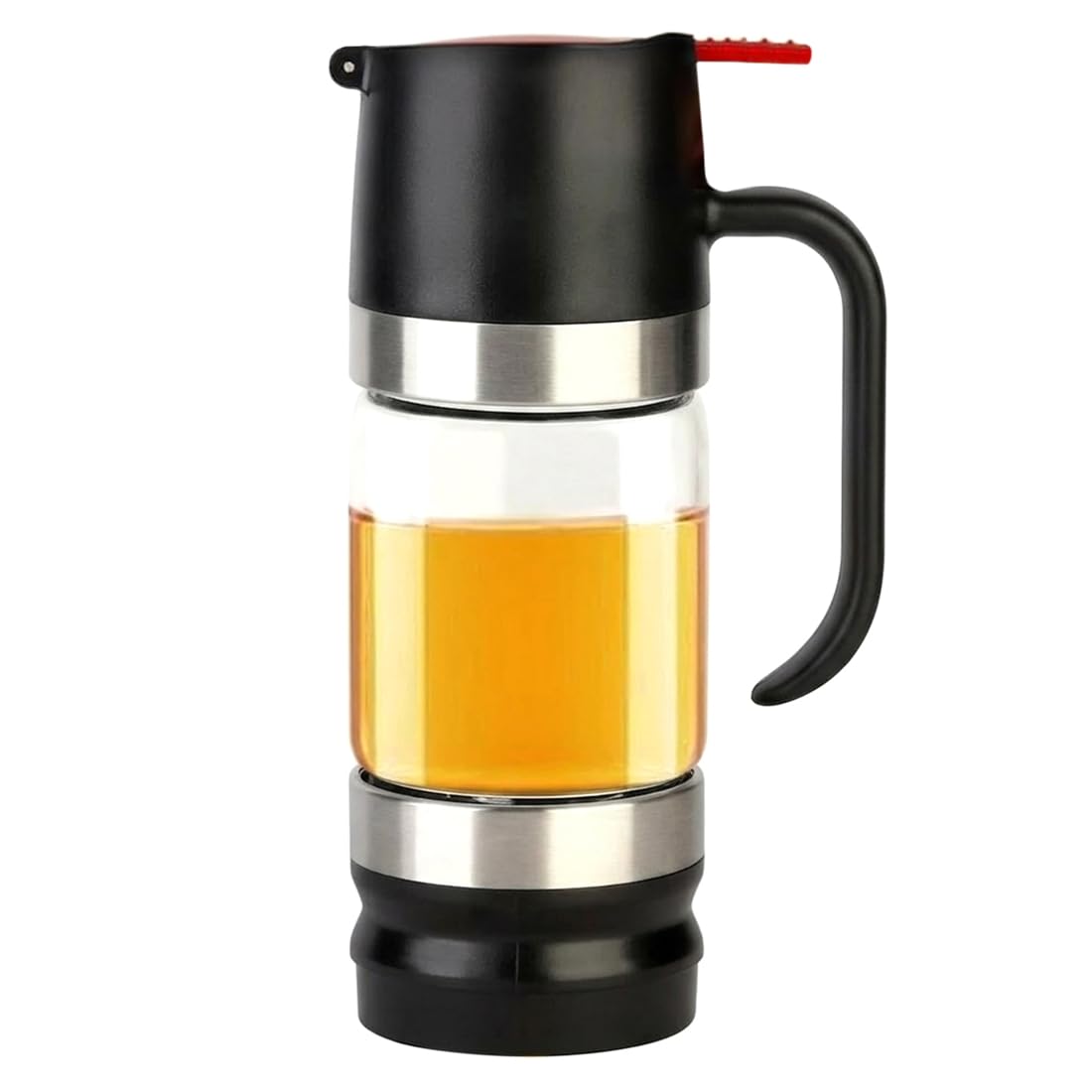 IJSDNVJNDX No Drip Glass Honey Dispenser, 300ml Capacity for Coffee, Tea, Pancakes-Black(1 Pack)- Maple Syrup Dispenser Included