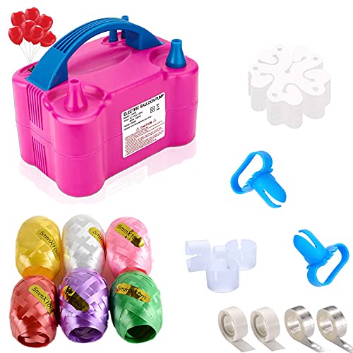 ARCADORA Bomba de Aire eléctrica para Globos, Boquilla Doble, inflador de Bomba de soplador de Globos portátil para Kit de Arco de Globos, Decoraciones para Fiestas de cumpleaños (220 V 600 W) Cover