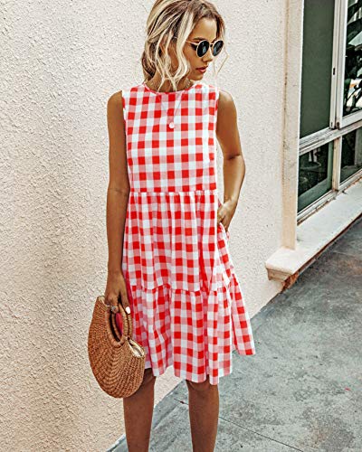 PRETTYGARDEN-Womens-Casual-Plaid-Sleeveless-Ruffle-Sundress-Round-Neck-A-Line-Pleated-Mini-Short-T-Shirt-Dress-with-Pockets