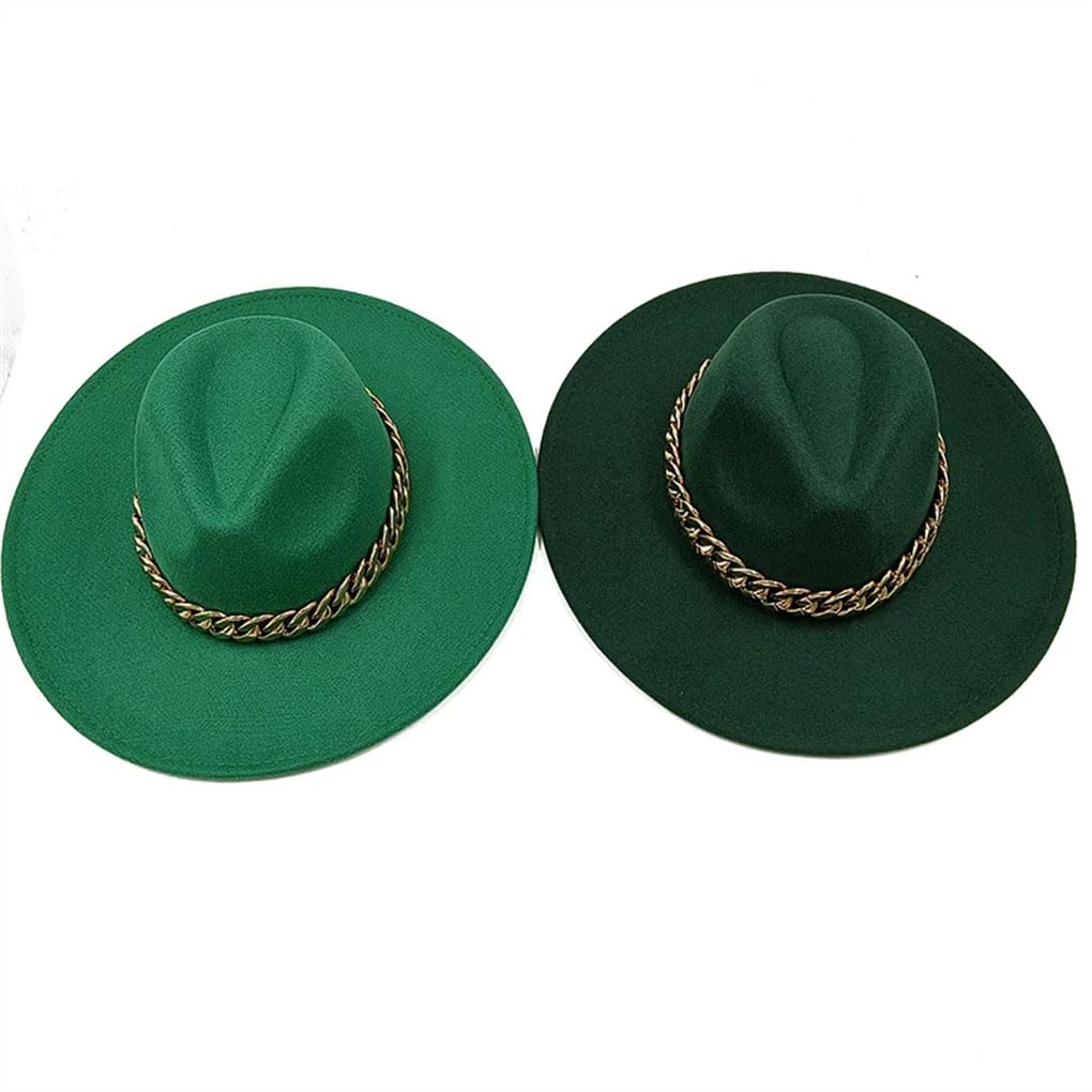 Cappello Fedora da donna, a tesa larga, in feltro, stile jazz