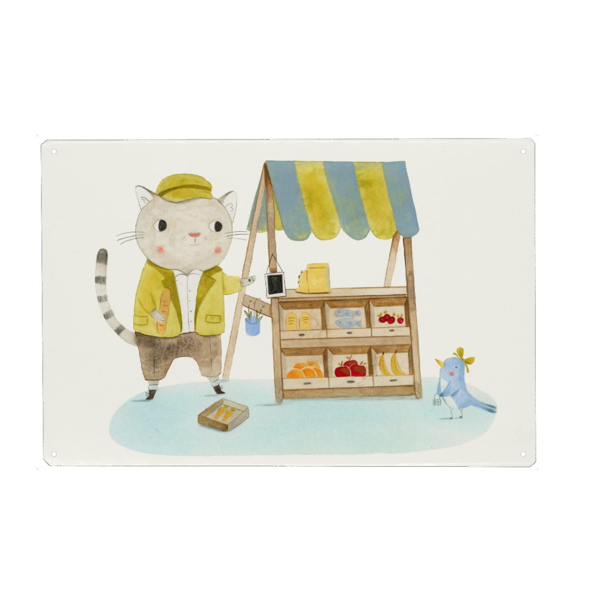 artboxONE Metall-Poster 30x45 cm Für Kinder Kaufladen von Künstler Judith Loske