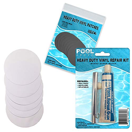 Pool Above Repair Kit for Mega Swan Island | Vinyl glue | White Patches