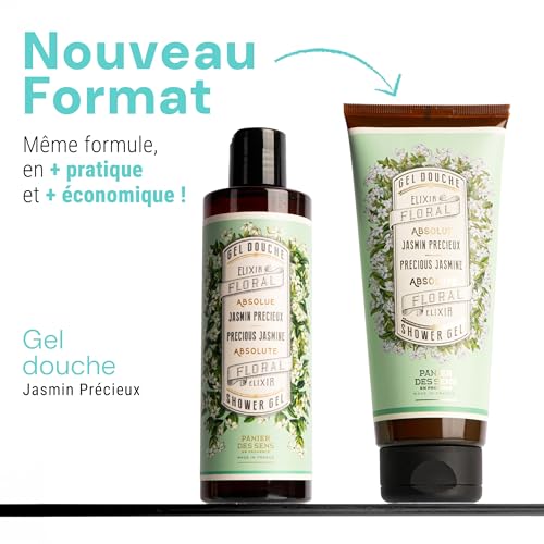 Image of Panier des Sens Jasmine Body Wash, French Shower Gel, 6.8 fl oz | Vegan Body Wash | 96% Natural-Origin Ingredients | Gentle Daily Cleansing | Long-Lasting Fragrance | Soft Skin Feel