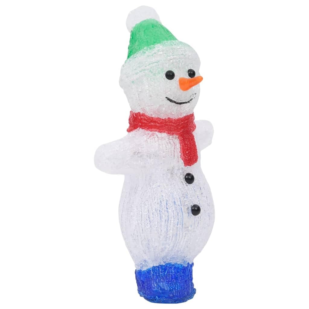 LED-Weihnachtsfigur Schneemann Acryl 30 cm mit 30 LEDs und 8 Lichteffekten, wasserdichtes Batteriefach, Indoor und Outdoor für festliche Weihnachtsbeleuchtung, Garten, Balkon, Fensterdeko