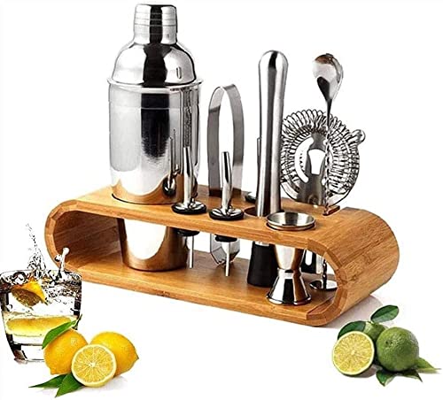 Kit para bartender con coctelera de acero inoxidable