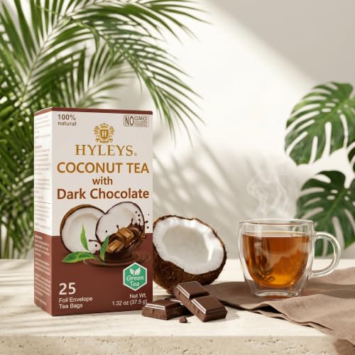 Hyleys Wellness Natural Coconut Tea With Dark Chocolate - 25 Tea Bags - image 4