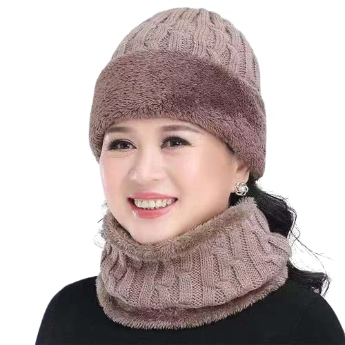 Free Size Winter Velvet Protection Knitted Baotou Woolen Cap for Cute Lady/Women (Adult) - Brown Color-image-41
