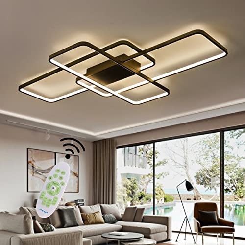 Feux Plafond LED rectangulaires en acrylique décoratif pour salon contemporain