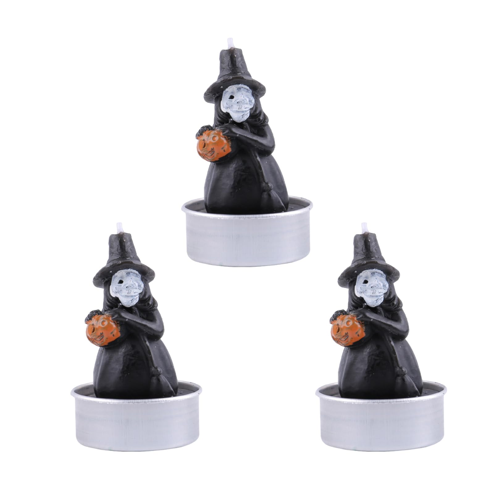 Tsophreniq Of 3 Halloween Accent Funny Black Cats Pumpkin Witches Figure Small for Scary Home and Event Decors Scary Decors