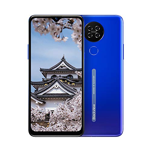 simフリースマートフォン本体 Blackview A80 スマホ本体 4G スマートフォン本体 Android 10.0 Go 6.21インチ 大画面 端末 4200mAh 13MP+5MP 2GB RAM+16GB ROM 顔認識 携帯電話 技適認証済み 1年間保証付き (ブルー)