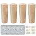 15cm Holz Tischbeine, La Vane 4 Stück Massivholz Konisch Ersatz Möbelfüße Möbelbeine mit Montageplatten & Schrauben für Sofa Bett Schrank Couch Stuhl