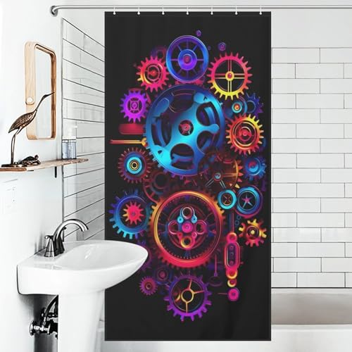 Rideau de douche polyester imperméable lavable 92x183 rideau de bain mécanique