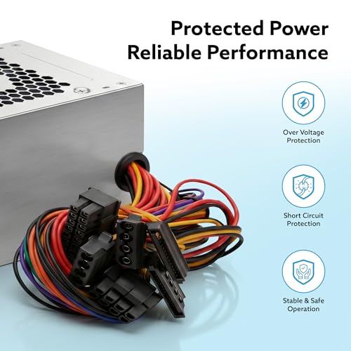 Image of Frontech ATX P4 Computer SMPS Power Supply | 450W | 80mm Smart Silent Cooling Fan | 8(6+2) PIN PCI-E | Built-in Dual Power Protection (PS-0005A)