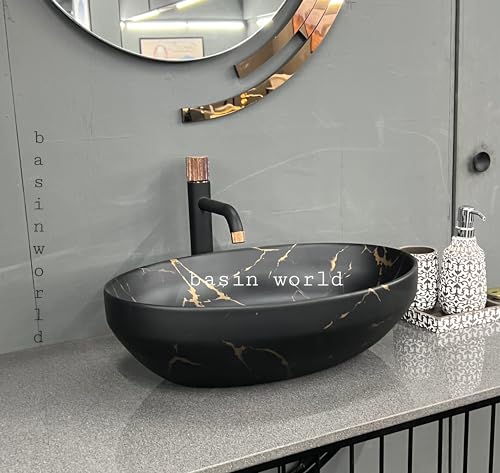 Image of IMPORTED Ceramic Wash Basin Countertop Tabletop Bathroom Sink Wash Basin (20 x 14.5 x 5.5 INCH) NCTT-439