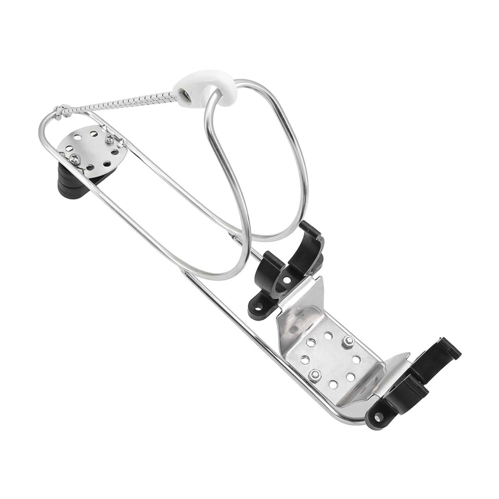 Kjueq Silver Boat Lifebuoy Ring Horseshoe Bracket Marine Hardware Boat Life Buoy Holder Adjustable Swimming Ring Brackets Rustproof For Yacht(Delayed Bubble)