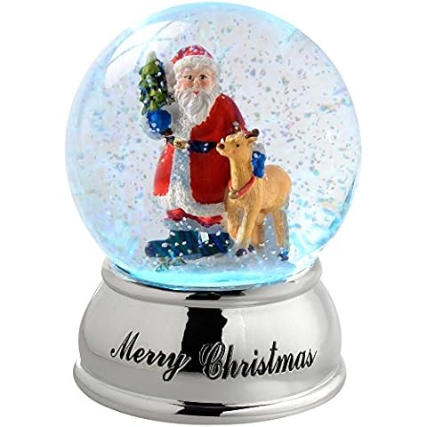 WeRChristmas Santa and Reindeer Colour Changing Snow Globe Christmas Decoration Cover