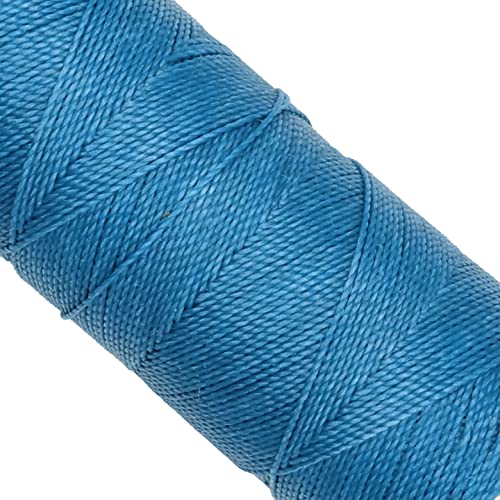 Linhasita Bobine de fil ciré 100 g/170 mètres Polyester 1 millimètre d'épaisseur Macramé 30 couleurs Bleu turquoise