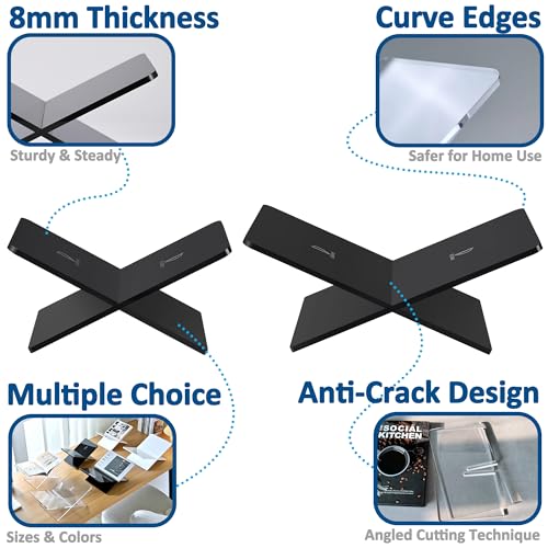 Acrylic Book Holder 11 x 7 x 6 in Open Large Book Display Stand for Cookbook Art Book Bible Guest Book - 2-Piece Coffee Table Book Stand for Reading - Clear, Transparency - Thumbnail 3