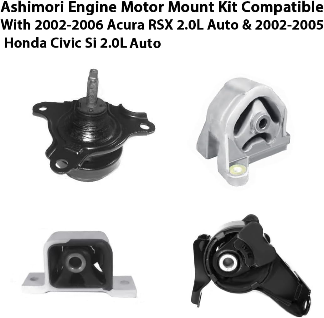 Compatible with 2002-2006 Acura RSX 2.0L Auto & 2002-2005 Honda Civic Si 2.0L Auto Transmission Engine Motor Mount Set A6597 A4503 A4508 A4506
