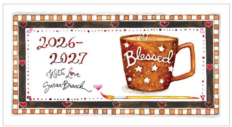 SUSAN BRANCH "Blessed With Love" TWO-YEAR Monthly Checkbook Size Pocket Planner 2026-2027
