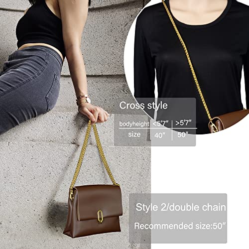 Image of 18K Gold Stainless Steel 8mm DIY Belt for Purse Shoulder Crossbody Hand Bag Accessories Replacement with Solid Buckles