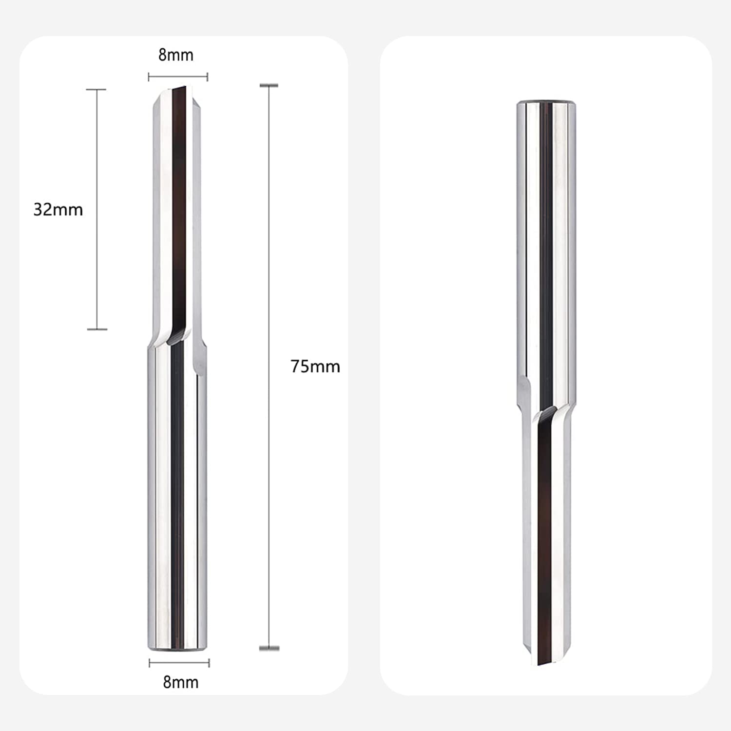 Punta Fresa CNC In Carburo 8mm - Per Legno, MDF, Acrilico, Lunghezza 32mm - Foto 6