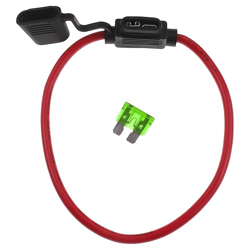 Miniatura 6 de Portafusibles en línea de calibre 12 V 10 con fusibles de hoja ATC de 40 amperios, soporte de fusible de alambre de cobre estañado para automóvil,