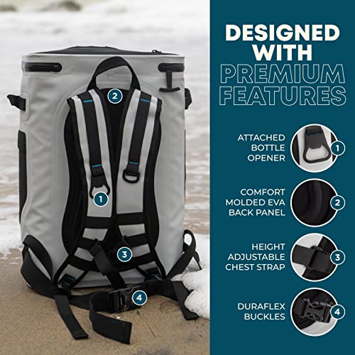 Insulated Backpack Cooler Holds 24 Or 35 Cans For 72 Hours - Perfect Lunch Or Drink Bag For Camping, Hiking, Beach, Kayaking, Sports Or Fishing - 100% Waterproof Heavy Duty Construction By Earth Pak #TOP3
