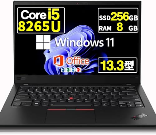 【整備済み品】ノートパソコン 中古 レノボ Thinkpad X390 中古 ノートPC Office搭載 Windows11 HD 13.3インチ 第8世代 Core i5-8365U カメラ内蔵 中古ノートパソコン (SSD:256GB メモリ:8GB)