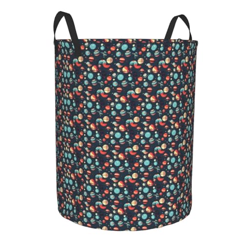 Panier à linge rond lavable et imperméable grand modèle planètes
