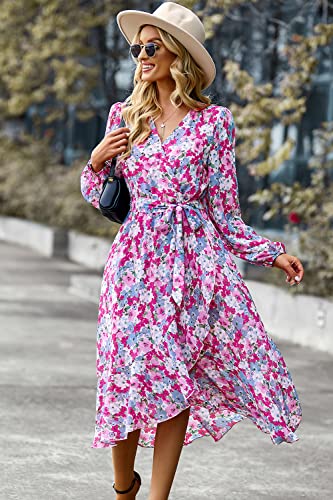PRETTYGARDEN-Womens-Floral-Print-Boho-Dress-Long-Sleeve-Wrap-V-Neck-Ruffle-Belted-A-Line-Flowy-Maxi-Dresses
