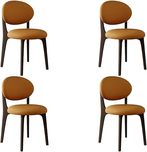 Miniatura 71 de YVYKFZD Juego de sillas de comedor, sillas de cocina de madera maciza, silla de comedor de granja con respaldo curvo, silla tapizada de cuero para