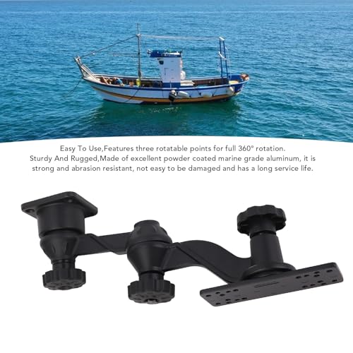 Image of Swing Arm Mount for Fishfinders Chartplotters RAM, 11.4 Inch Horizontal Mounts, Compatible with Lowrance, Raymarine, Eagle, Black