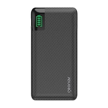 Geonav Power Bank, Carregador Portátil Universal 10.000mAh, 2 portas USB + 1 porta USB-C, Led Indicador de bateria, PB10KBK, Preto