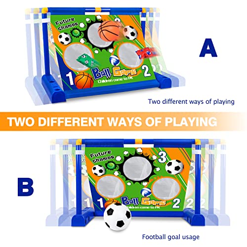 Electric Moving Football Goal Net Set,Bean Bag Toss Game Toy Outdoor Toss Game, Football Target Toss Game with Footballs and Pump, Gift for Boy Girl 3 4 5 6 7 Year