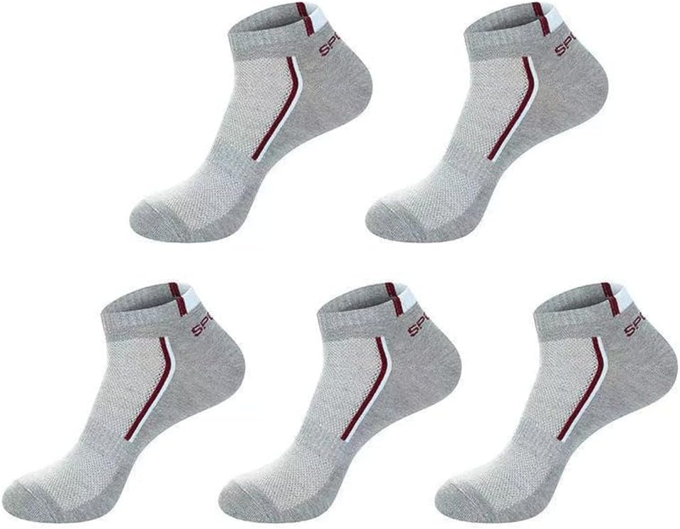 Men's Thin Breathable Sport Mesh Boat Socks Sweat-absorbing Deodorant Short Tube Sports 10 Pieces=5 Pairs