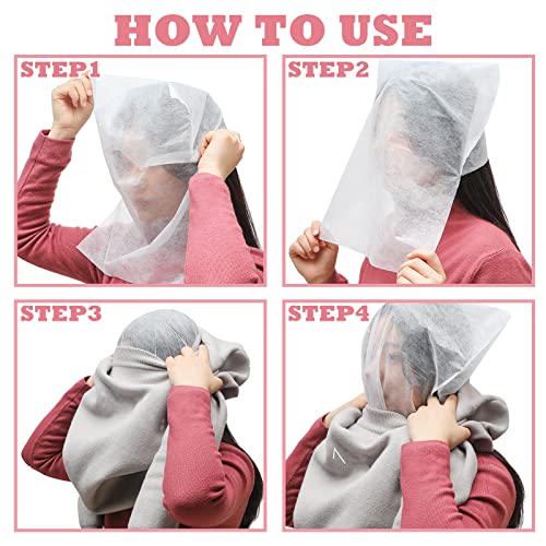 Tegeme 50 Pieces Makeup Protector Hood Disposable Cosmetic Mask Beauty Makeup and Clothing Protector Non Woven Dress Make up Face Cover Makeup Protector Face Mask for Women Girl Changing Room Supply - Image 2