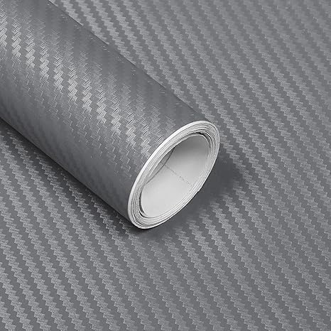 SIA VENDORS Self Adhesive Vinyl Carbon Fiber Textured Sheet Roll Car Wrapping Sticker Decal Film Car DIY Interior Exterior (12 X 60 Inch, 3D Grey Carbon)