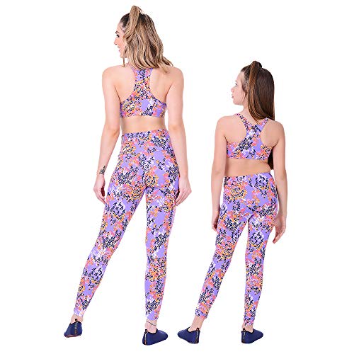 Kit Fitness Tal Mãe Tal Filha Floral Lilás Summer Soul (M/8)