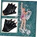 Outanaya Silicone Swimming Paddles Diving Training Gloves Pool Swimming Mitts Men's Gloves Paddles Black