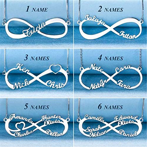 Getname Necklace Personalized Infinity Family Name Pendant with Any Names Eternal Infinity Name Necklace Brass2