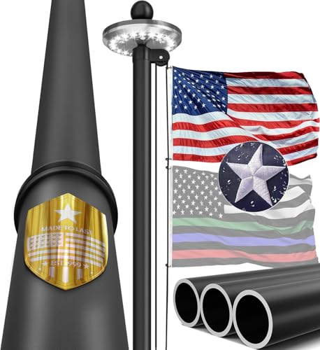 IIOPE 25FT Heavy Duty Flag Pole – 2.7' Large Bottom...